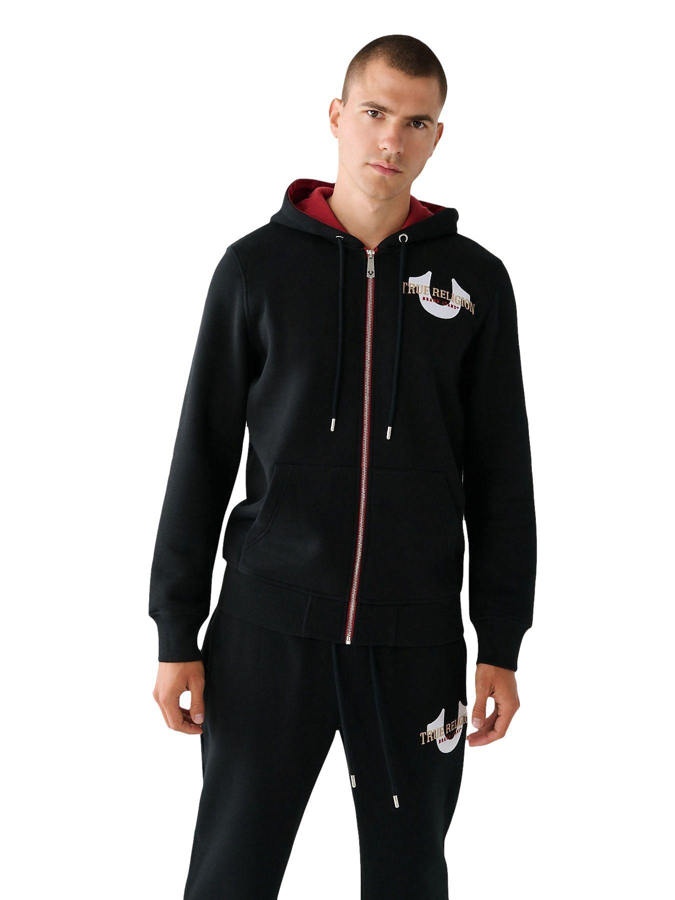 True religion black hoodie mens hotsell